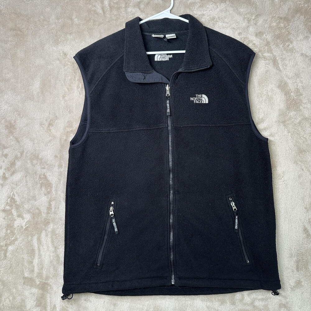The North Face Vest Mens XL Black Fleece Full Zip Sleeveless Jacket Outdoor